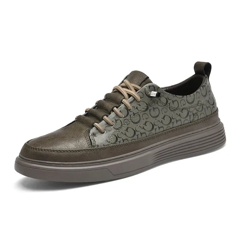 Men's Embossed Low-Top Trainers – Cushioned Casual Sneakers, 3 Colours