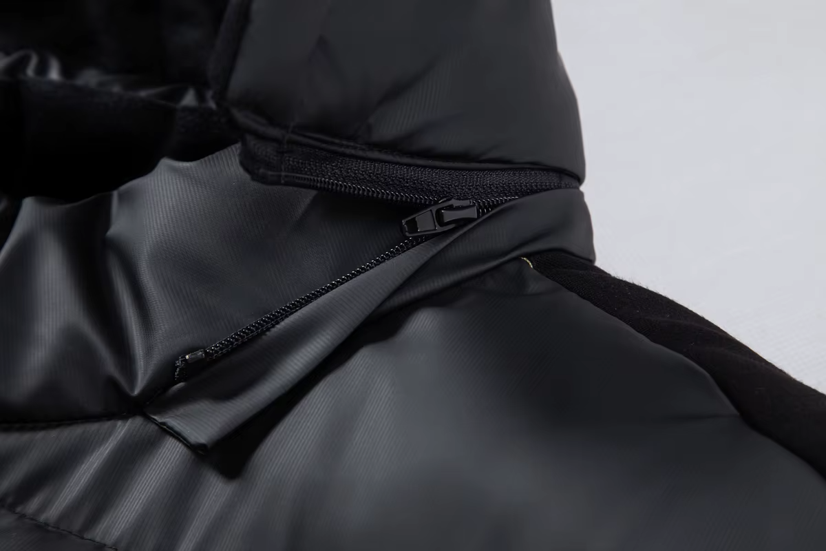 Men's Hybrid Puffer Jacket – Padded Front, Knit Sleeves, Detachable Hood, 2 Colours