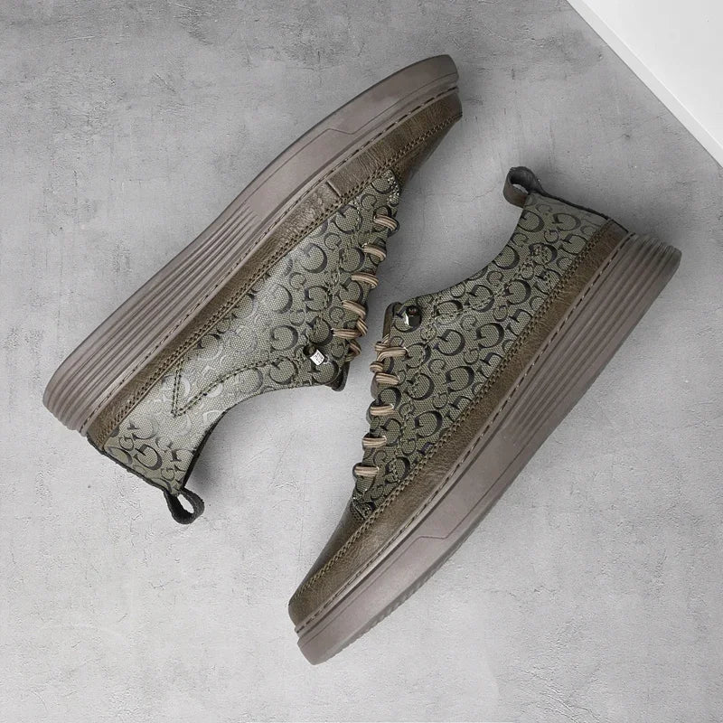 Men's Embossed Low-Top Trainers – Cushioned Casual Sneakers, 3 Colours