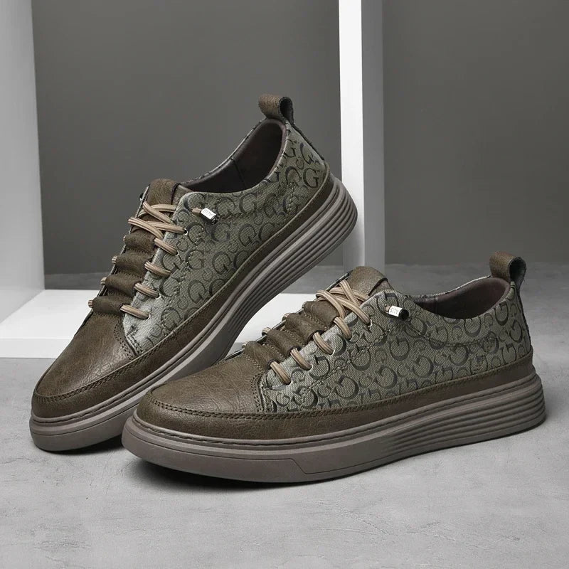 Men's Embossed Low-Top Trainers – Cushioned Casual Sneakers, 3 Colours
