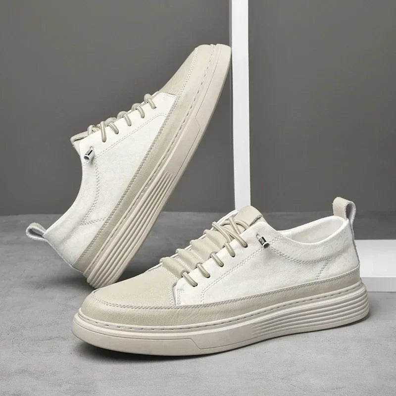 Men's Embossed Low-Top Trainers – Cushioned Casual Sneakers, 3 Colours