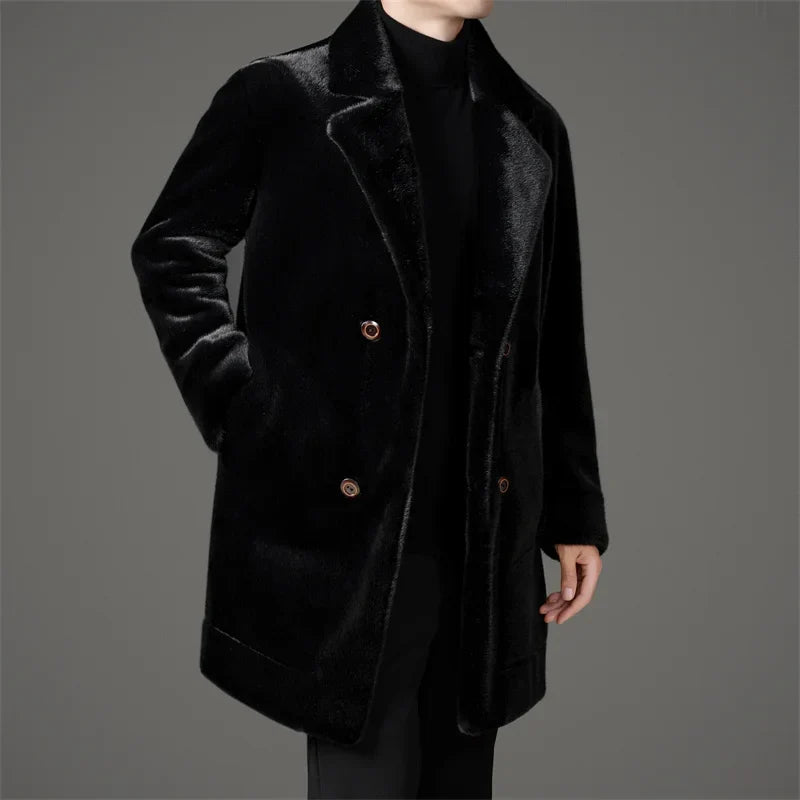 Men's Faux Fur Coat – Reversible Single-Breasted Winter Coat, 3 Colours