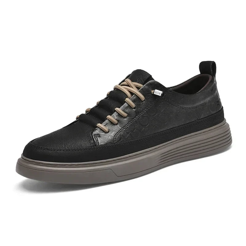 Men's Embossed Low-Top Trainers – Cushioned Casual Sneakers, 3 Colours