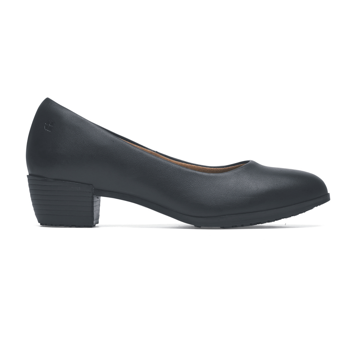 Women's Black Court Shoes – Low Block Heel Comfort Work Shoes