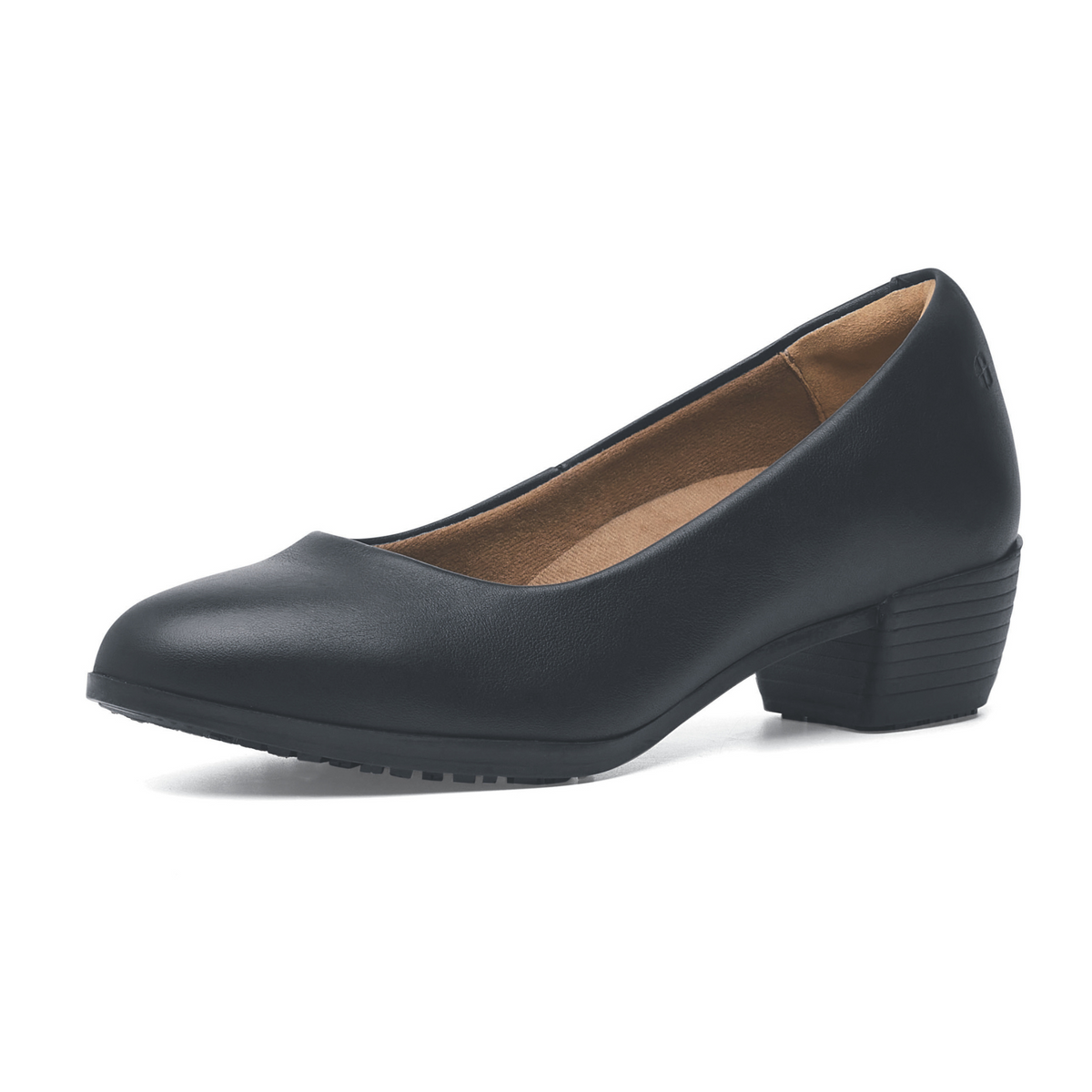 Women's Black Court Shoes – Low Block Heel Comfort Work Shoes