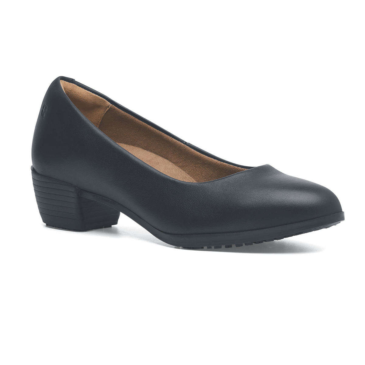 Women's Black Court Shoes – Low Block Heel Comfort Work Shoes