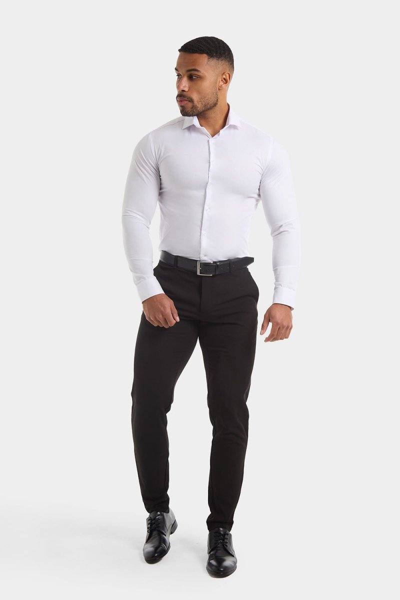 Men'S Muscle Fit Cutaway Collar Shirt In White