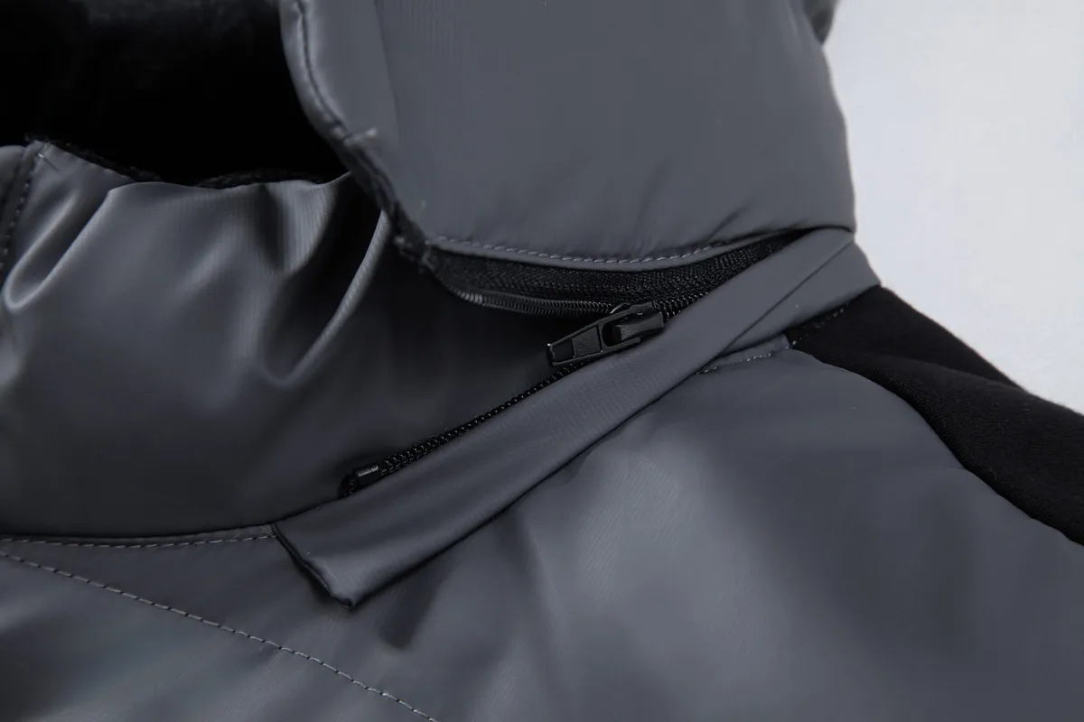 Men's Hybrid Puffer Jacket – Padded Front, Knit Sleeves, Detachable Hood, 2 Colours