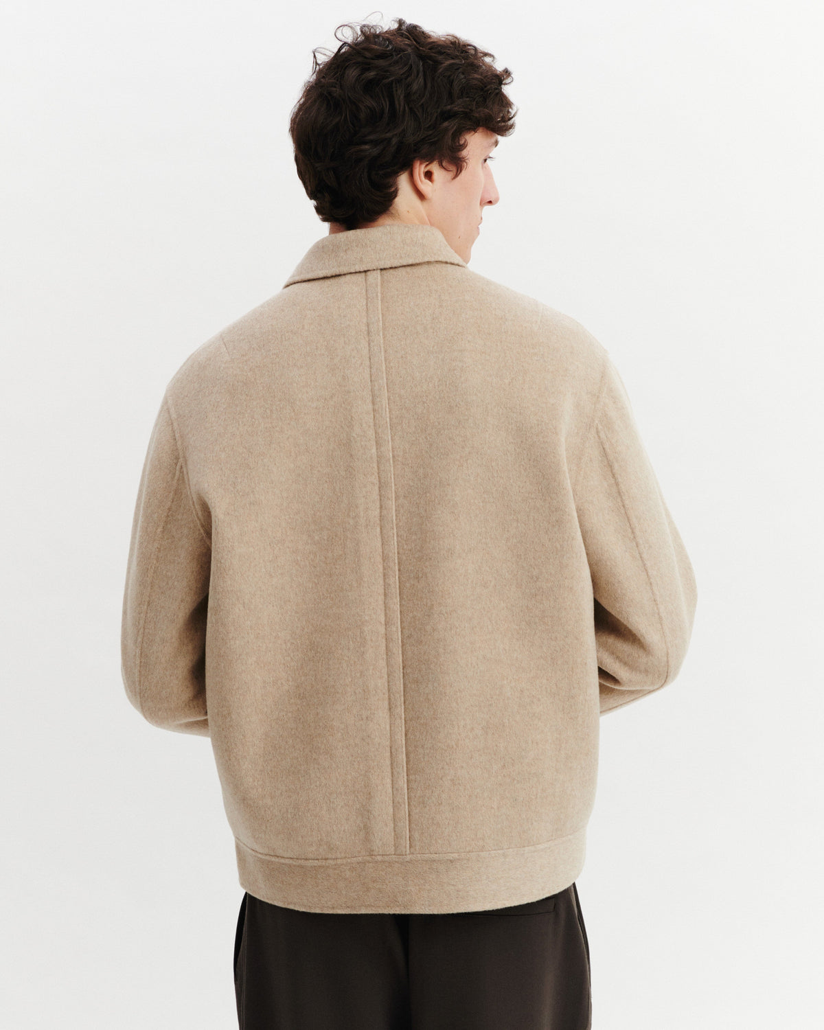 Men's Knitted Overshirt Jacket – Double-Face Shacket with Chest Pockets