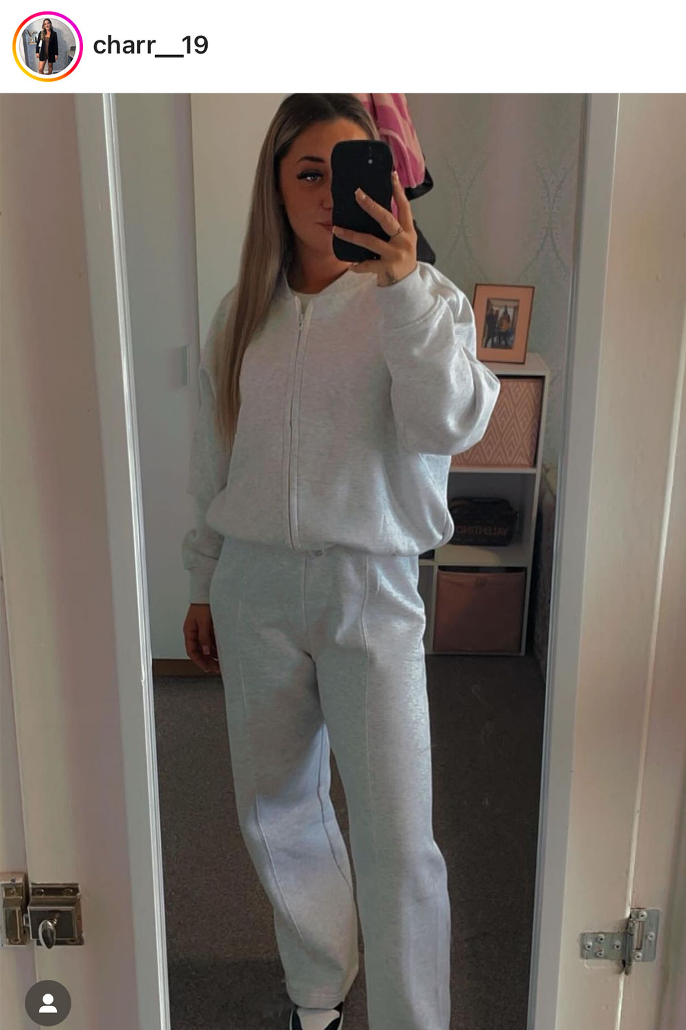 Women's Grey Marl Zip Bomber Sweatshirt & Joggers Set – Loungewear Co-ord