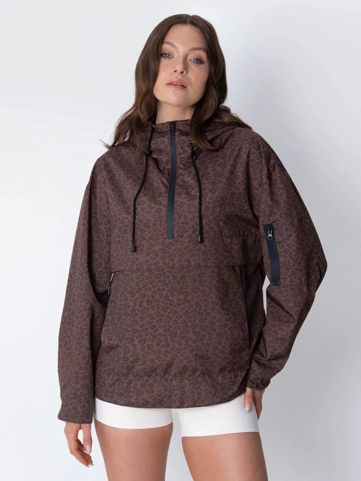 Women's Leopard Print Rain Hoodie – Relaxed Fit Hooded Rain Jacket, 3 Colours