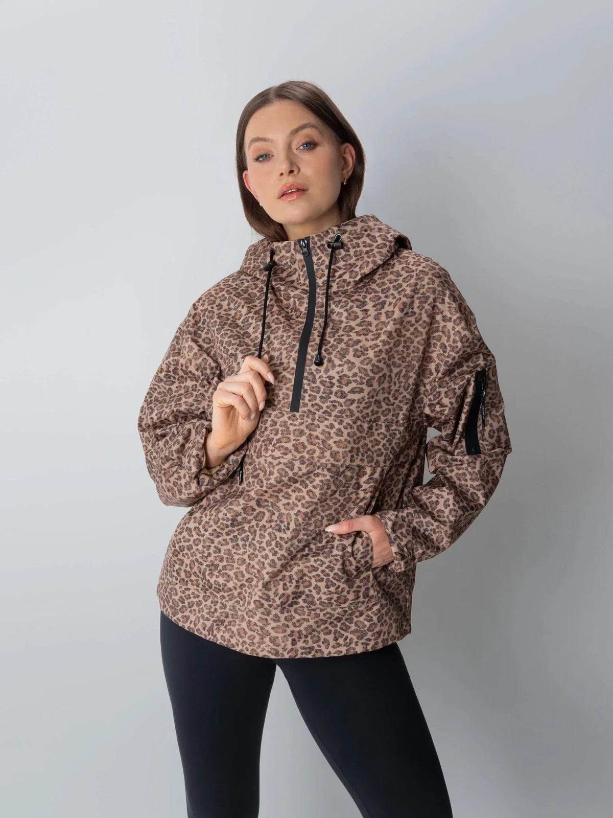 Women's Leopard Print Rain Hoodie – Relaxed Fit Hooded Rain Jacket, 3 Colours
