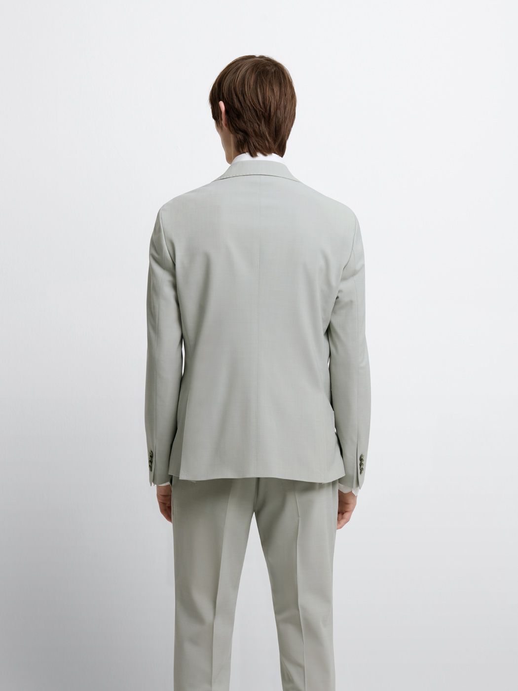 Men's Almond Green Suit – Wool-Blend Two Piece Slim Fit Suit