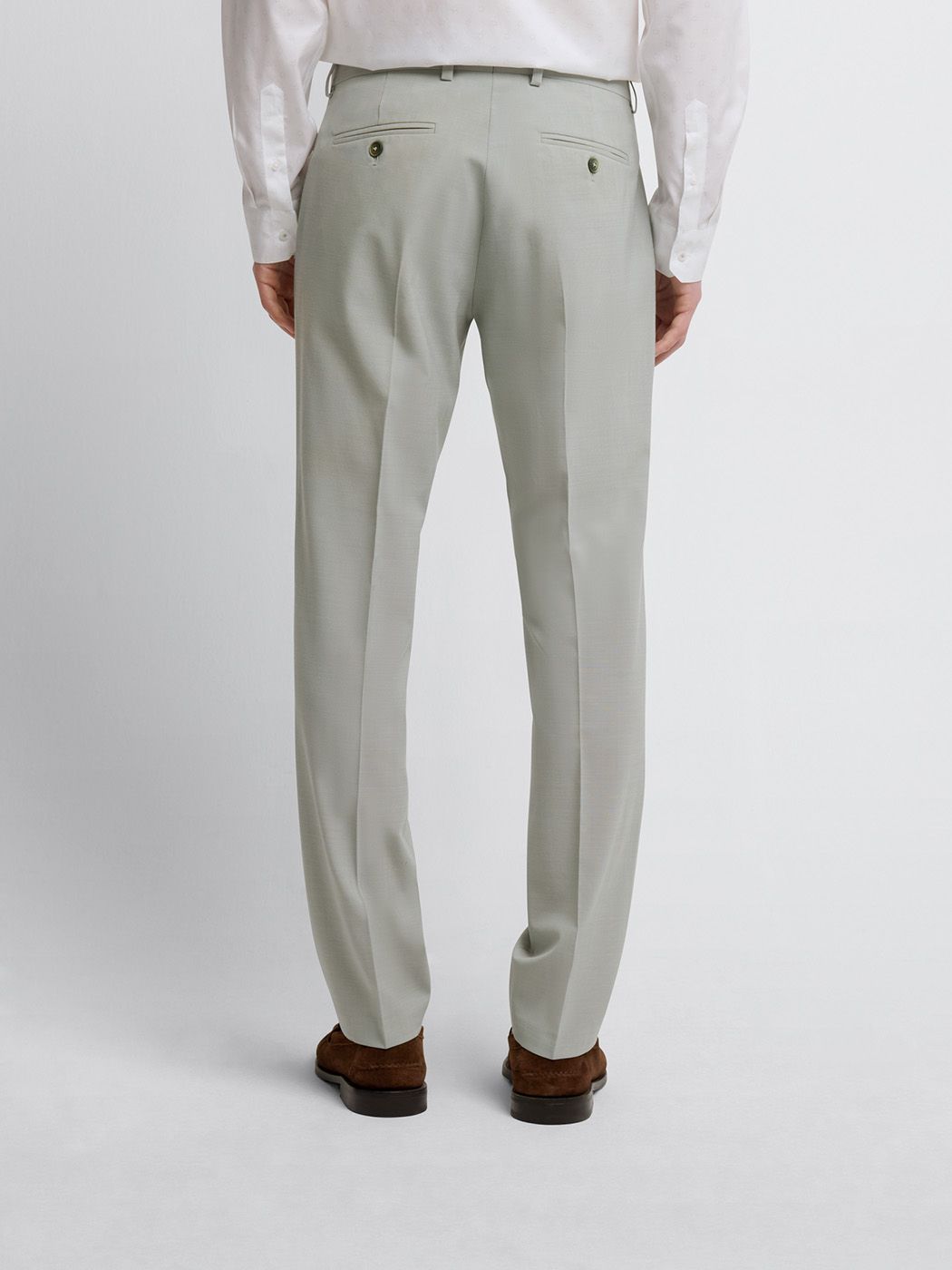 Men's Almond Green Suit – Wool-Blend Two Piece Slim Fit Suit