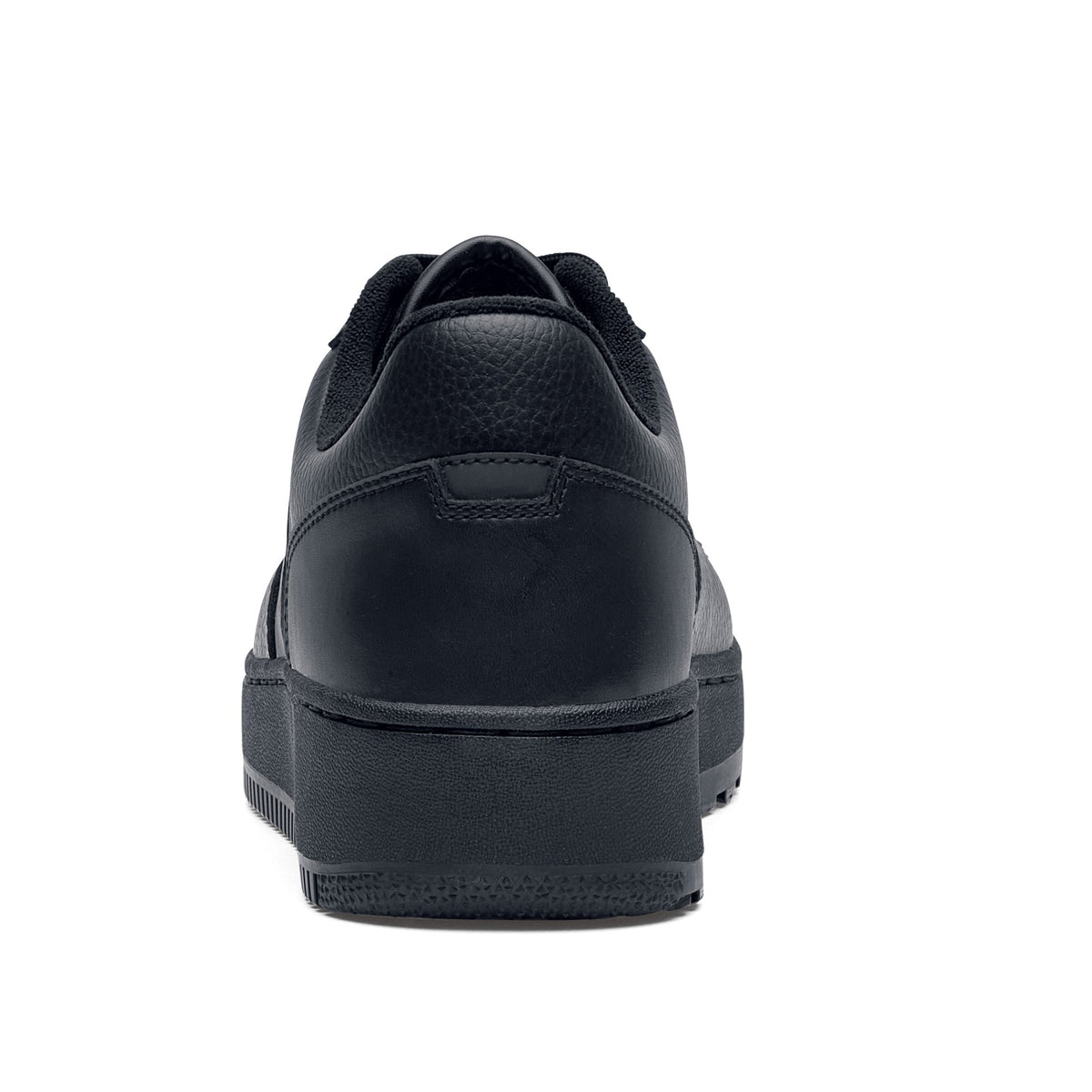 Men's Black Faux Leather Trainers – Chunky Sole Cushioned Low-Top Sneakers