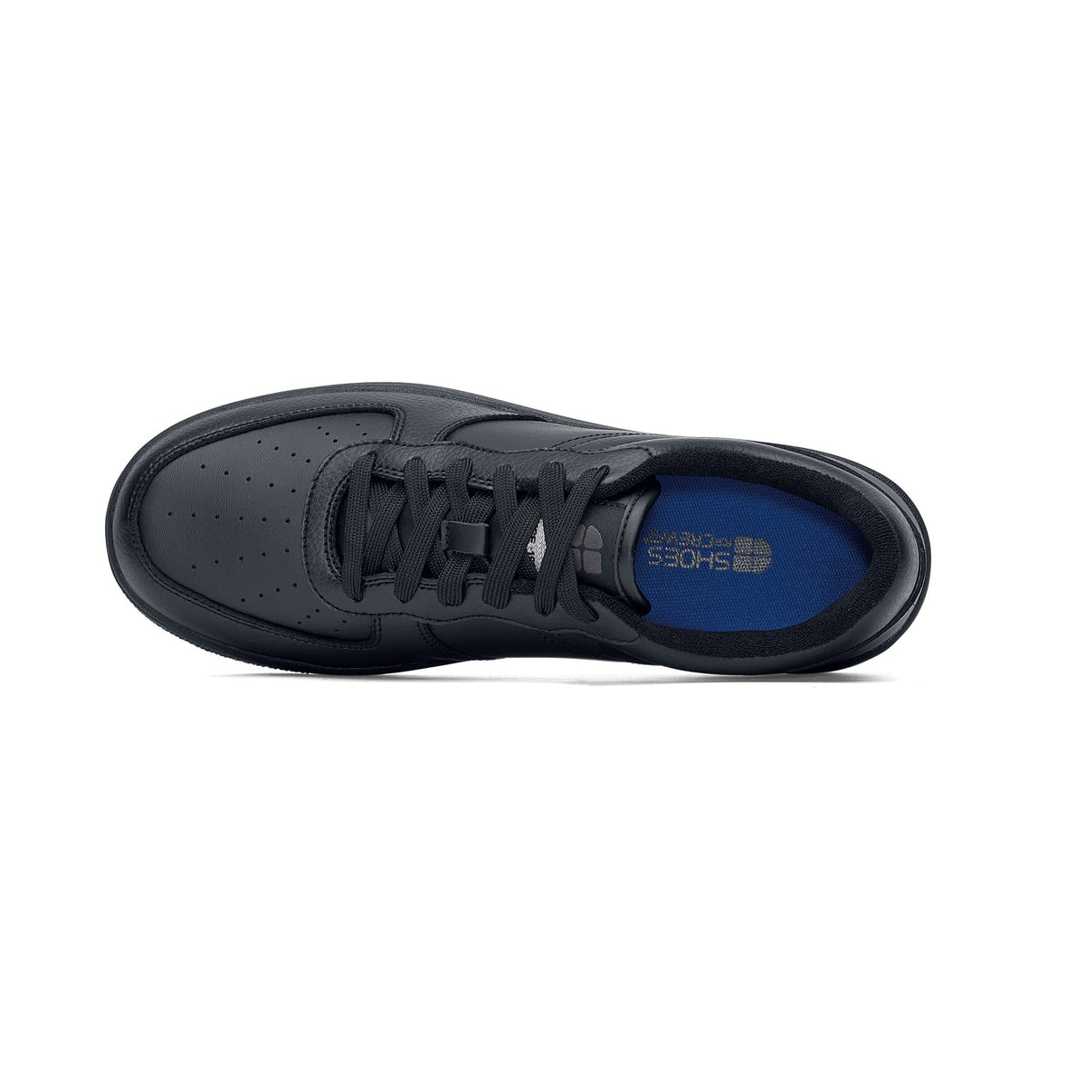 Men's Black Faux Leather Trainers – Chunky Sole Cushioned Low-Top Sneakers
