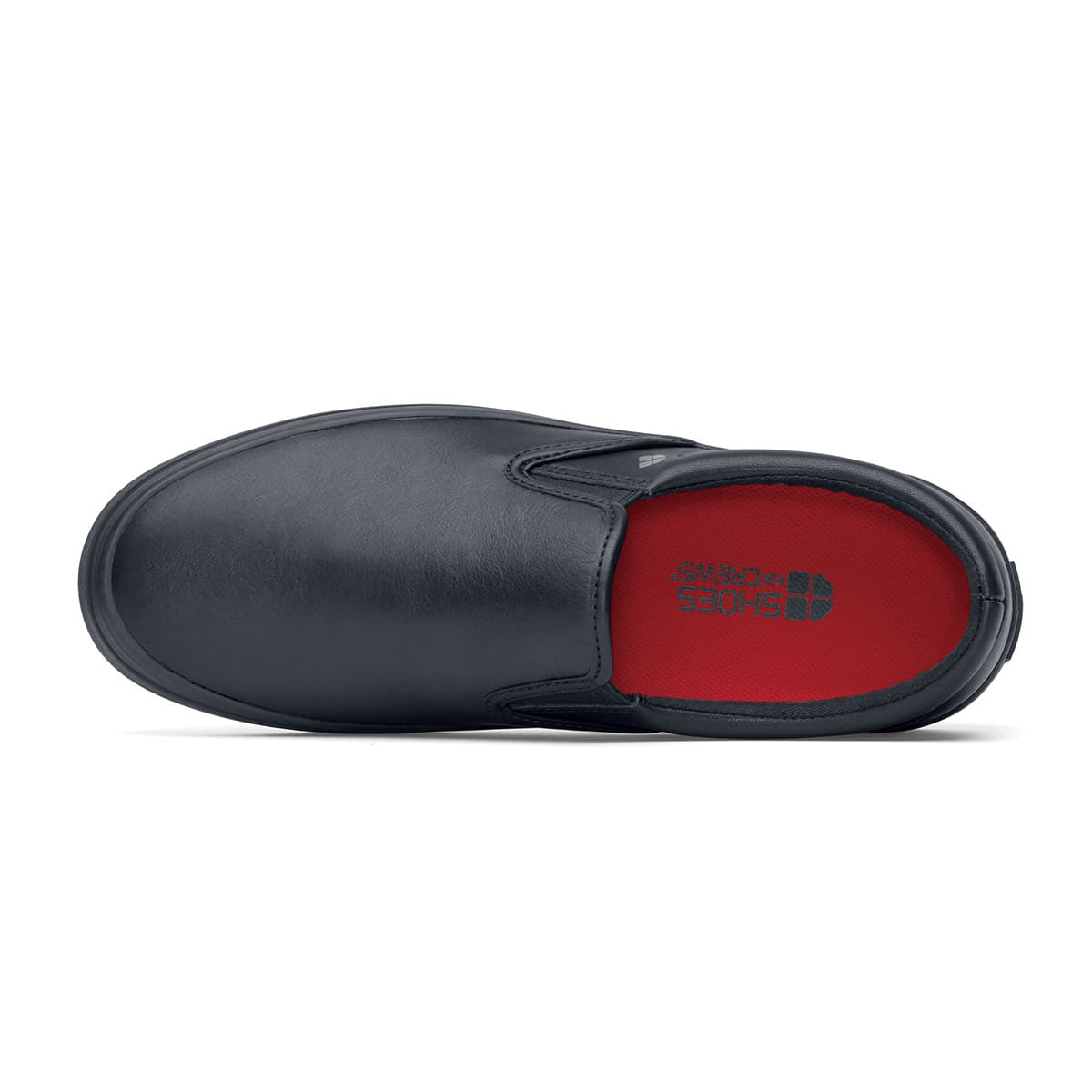 Men's Black Faux Leather Slip-On Shoes – Cushioned Comfort, No Laces