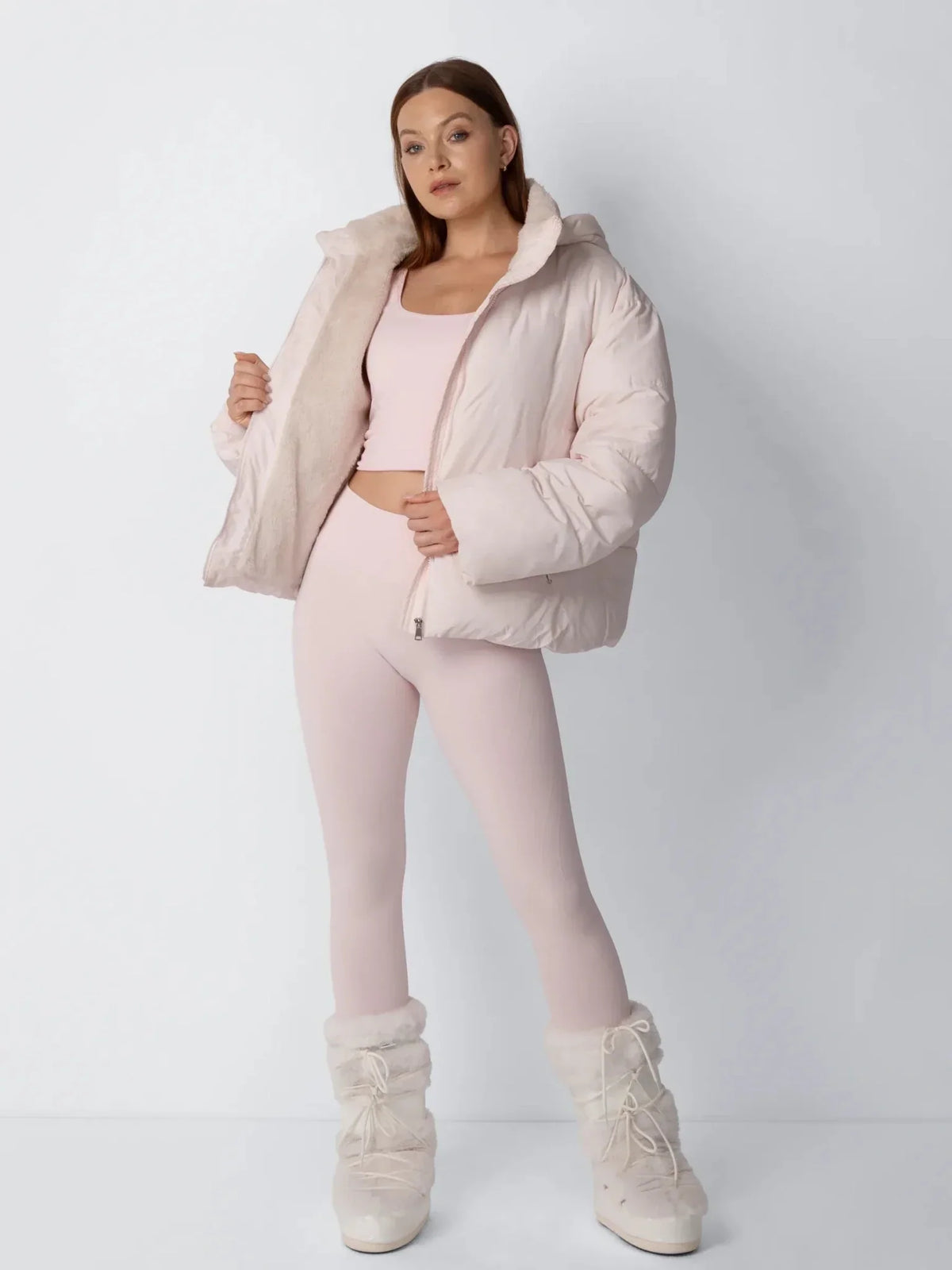 Women's Faux Fur Lined Puffer Jacket – Short, Detachable Hood, 8 Colours