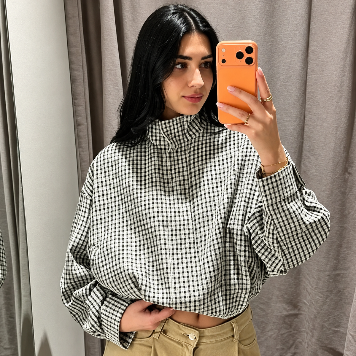 Women's Plaid Bomber Jacket – Cropped Checked Jacket, 5 Colours
